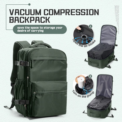 Men Vacuum Compression Backpack 15.6In Laptop Backpack Expand Hiking Vacuum Travel Backpack, Ryanair Backpack 40X20X25 Cabin Bag
