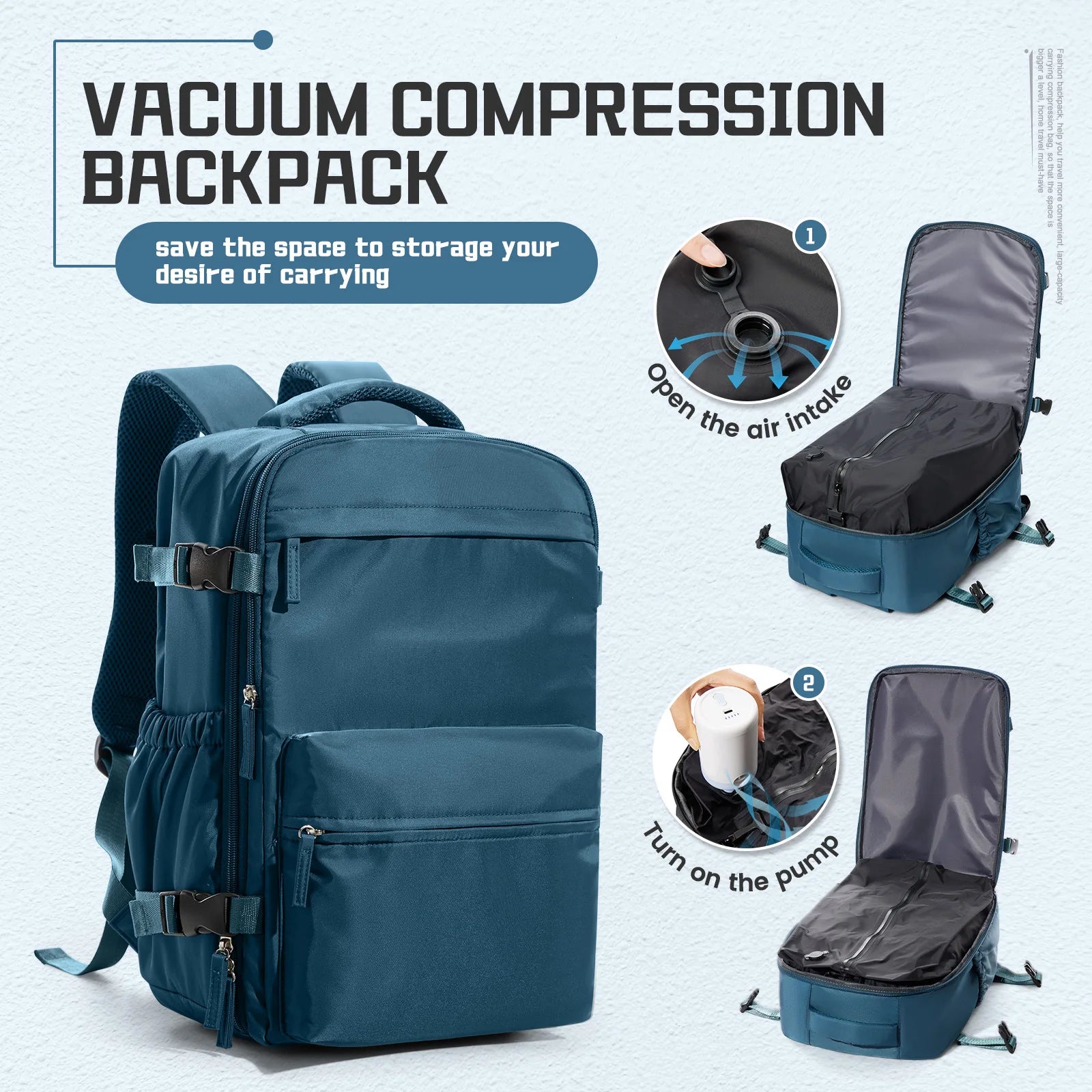 Men Vacuum Compression Backpack 15.6In Laptop Backpack Expand Hiking Vacuum Travel Backpack, Ryanair Backpack 40X20X25 Cabin Bag