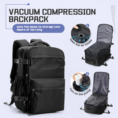 Men Vacuum Compression Backpack 15.6In Laptop Backpack Expand Hiking Vacuum Travel Backpack, Ryanair Backpack 40X20X25 Cabin Bag