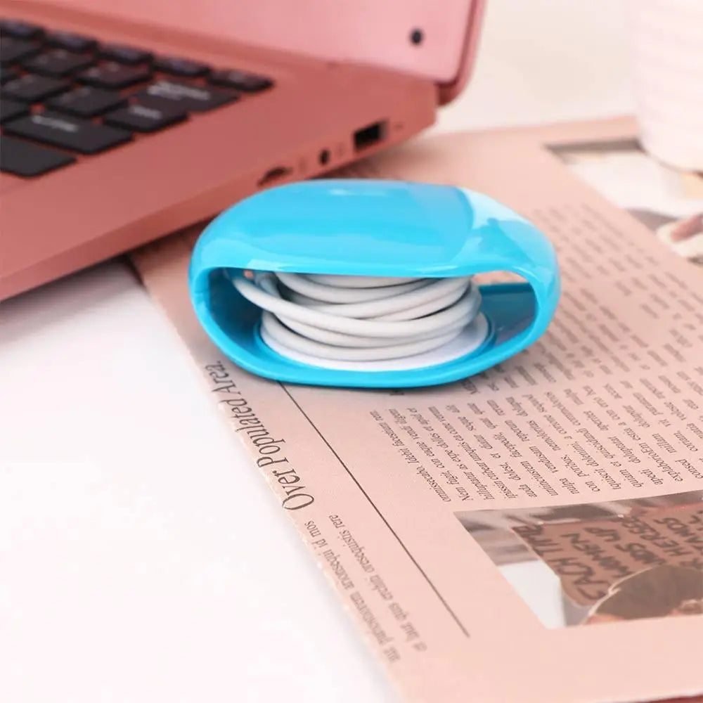 Automatic Closing Cable Cord Wire Organizer Bobbin Winder Earphone Wrap for Headphone Storage Cable Winder